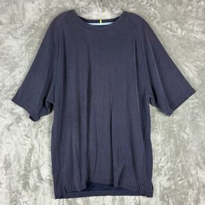 Island Soft‎ Mens XL Navy Blue Modal Blend Textured Raglan Short Sleeve T-Shirt